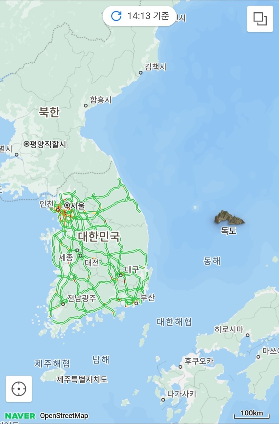 현재 네이버 지도