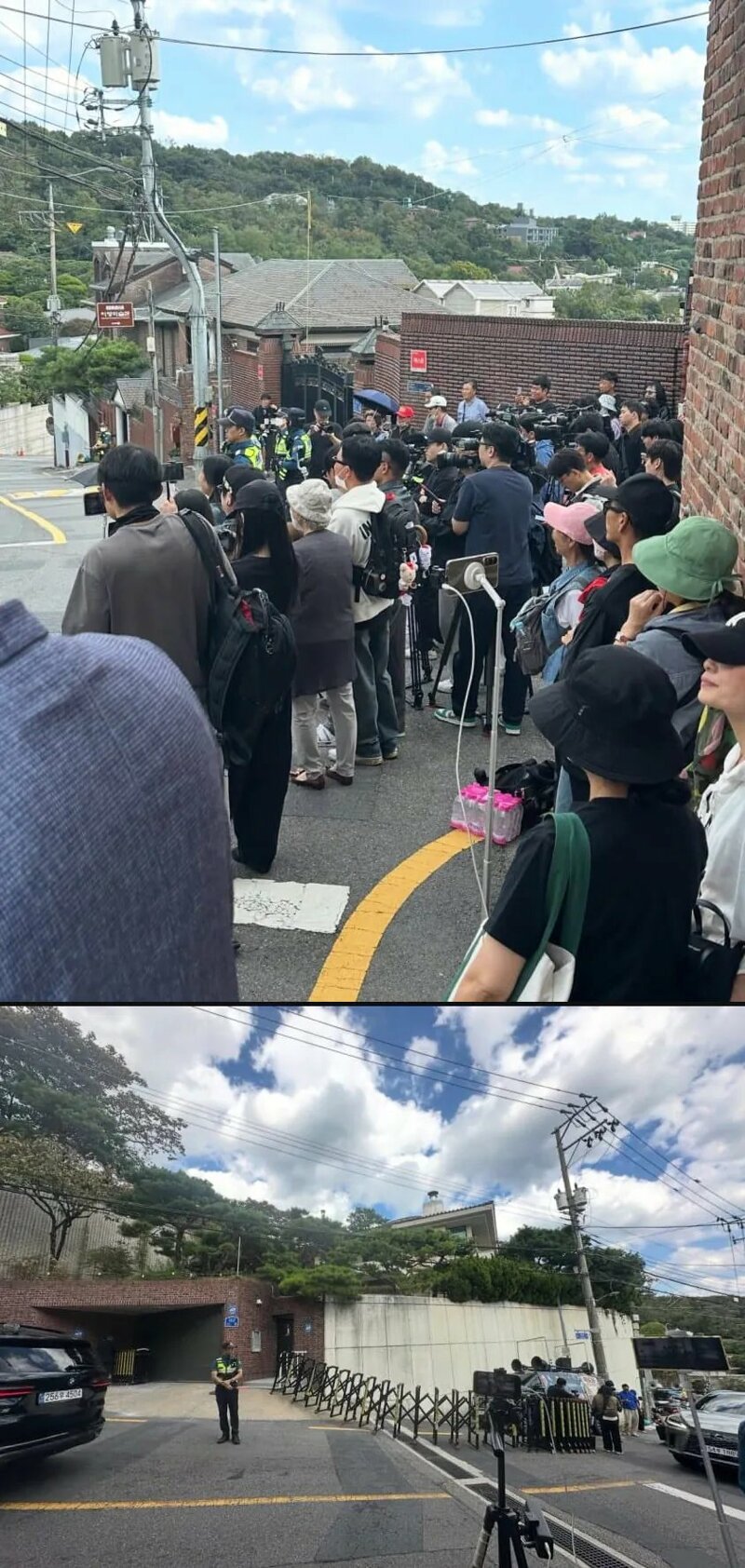 배우 유해진 집앞 시위 상황 (3)