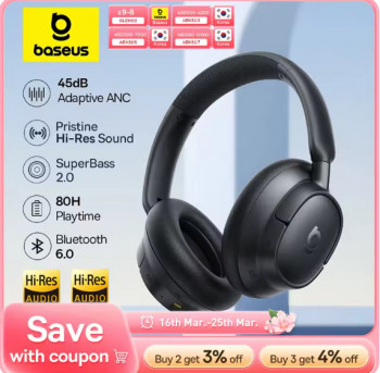 [알리] Baseus EH10 NC ANC 무선 헤드폰 LDAC 80Hrs