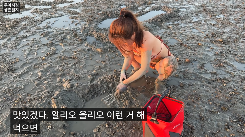 갯벌에서 식자재 해결하는 여자 (26)