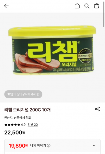 [롯데온] 리챔 오리지널 10개 (19,890원 / 무배)