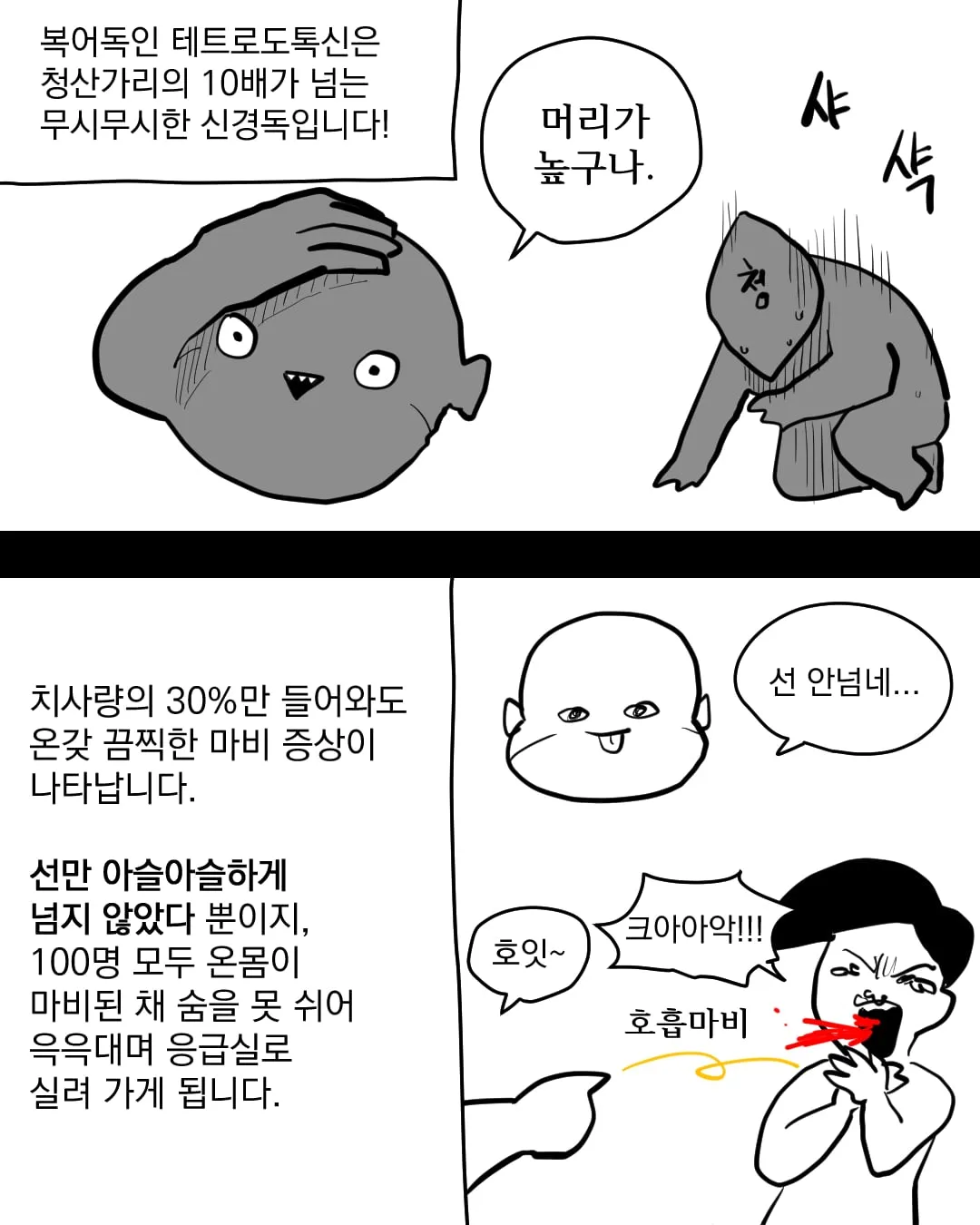 복어독을 몇명이서 노나먹어야 살 수 있을까...manhwa