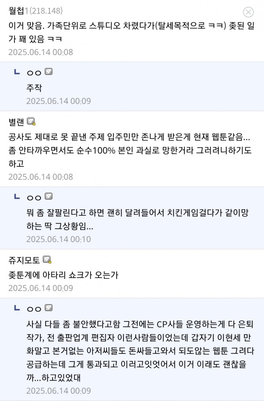 일부 사무직, 건설업, 서비스업, IT는 불황이라는 유저들 (6)
