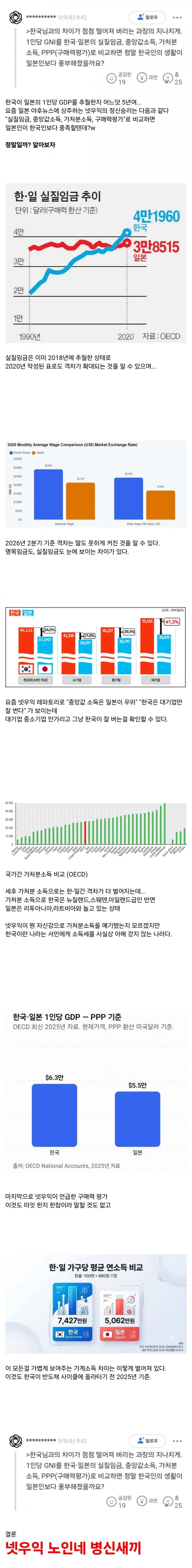 싱글벙글 국민생활만큼은 일본이 우위인줄 알았던 넷우익