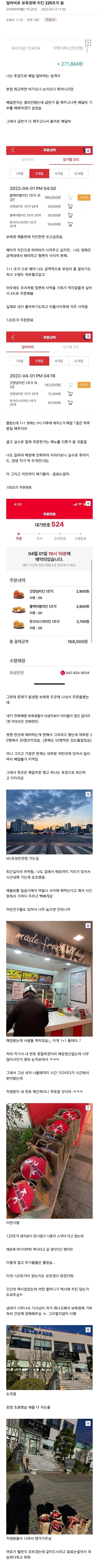 알바비로 보육원에 치킨 220조각 쏜 남성.