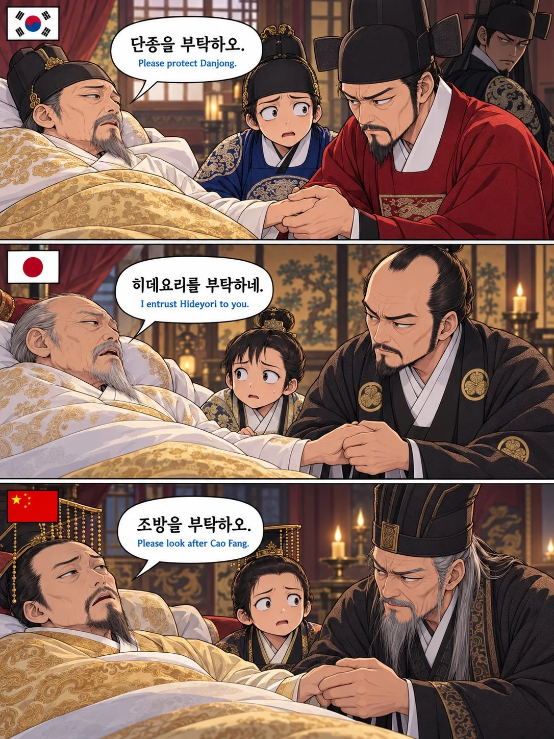 어린 후계자를 부탁받은 동북아 3국의 고명대신들