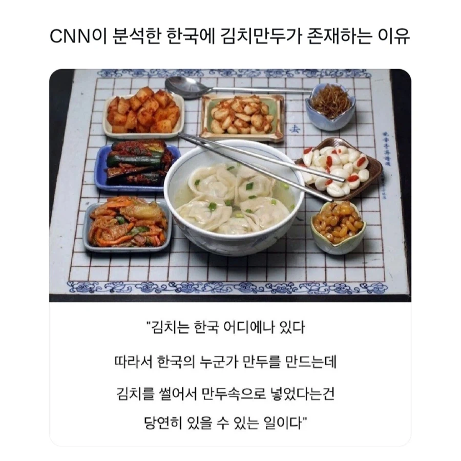CNN이 분석한 한국에 김치만두가 존재하는 이유