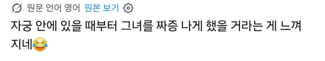 자궁에 있을 때부터 짜증 나게 했을 거라는 게 느껴져