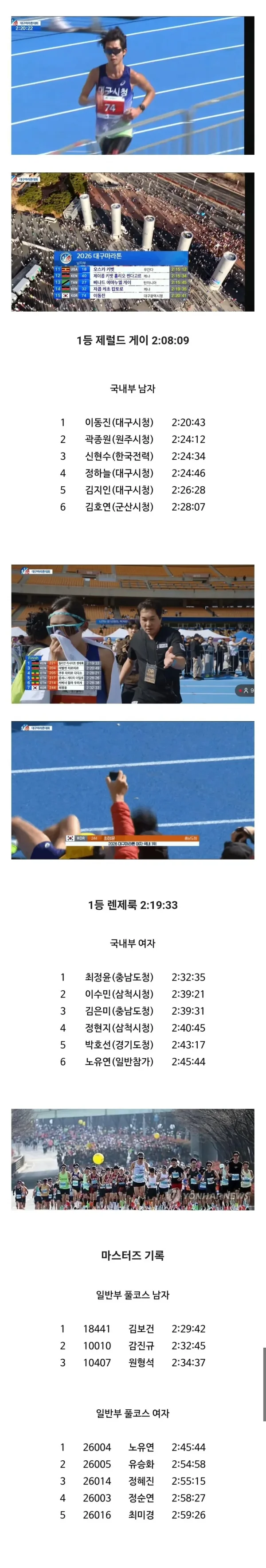 심각한 한국 마라톤 근황 ㄷㄷ.