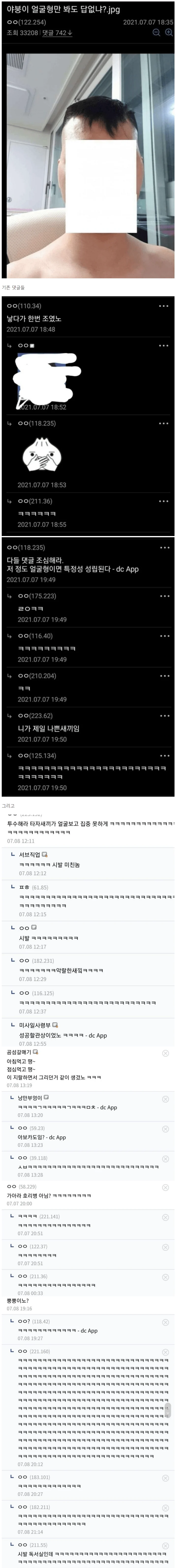 존나 잔인한 디씨 댓글