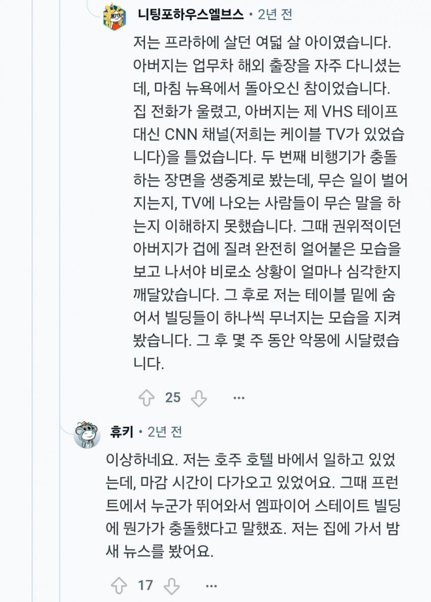 안싱글벙글 레딧 사람들이 회고하는 9.11 테러.. (13)