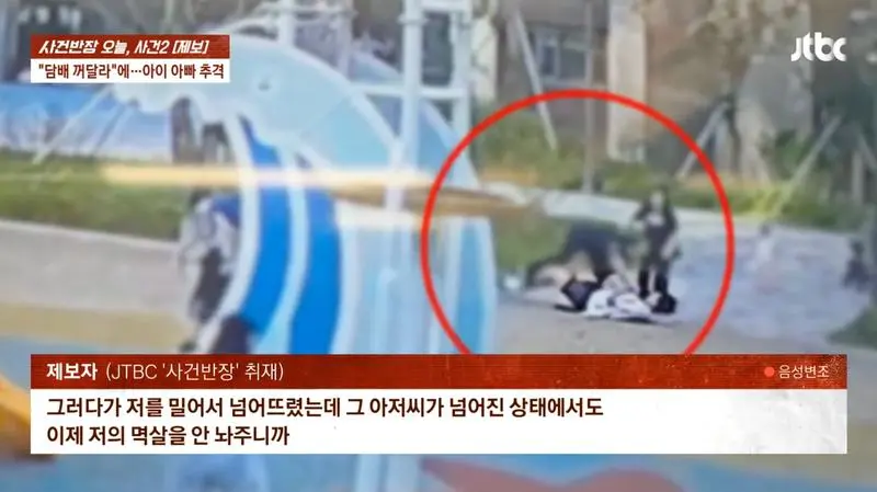 "놀이터에서 담배 꺼주세요" 말에 21개월 아빠 멱살 잡고 폭행한 6070男 (2)