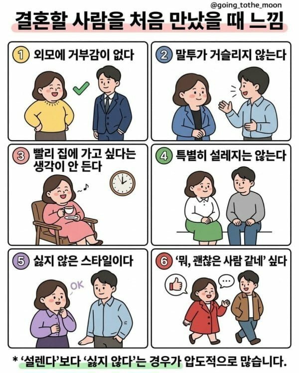 결혼할 사람을 처음 만났을 때 느낌