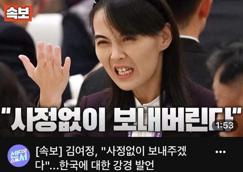 김여정... 한국 드라이오르가즘 선언