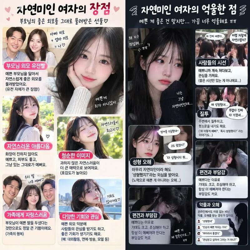 자연미인 장점과 억울한점