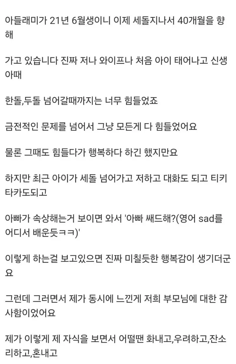 딩크로 7년간 살다가 아이 가진 사람의 변화.. (3)