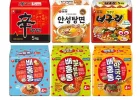 신라면 5입 + 안성탕면 5입 + 얼큰한너구리 5입 + 배홍동비빔면 4입 + 칼빔면 4입 + 막국수 4입 (티멤+카카오페이)