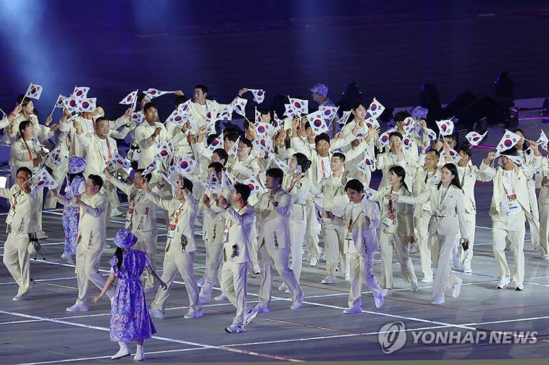 나고야 아시안게임 대한민국 선수단 입장 모습 (6)