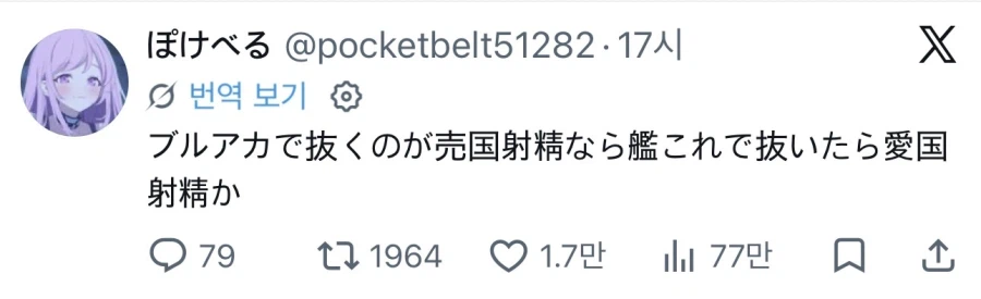 일본인 : 블루아카로 딸치면 매국노임?