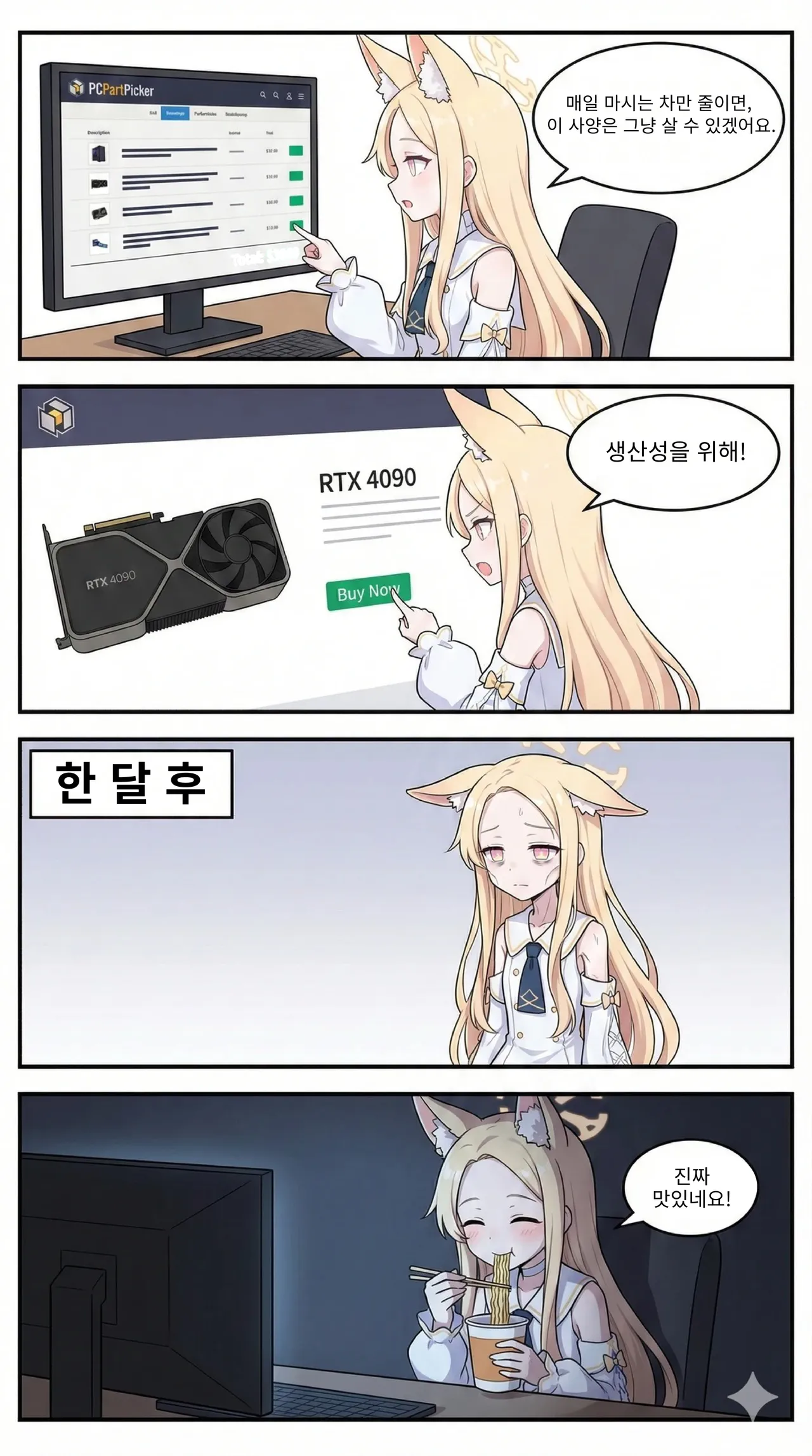 600만원짜리 고사양 컴퓨터를 맞추는 여자아이 manhwa