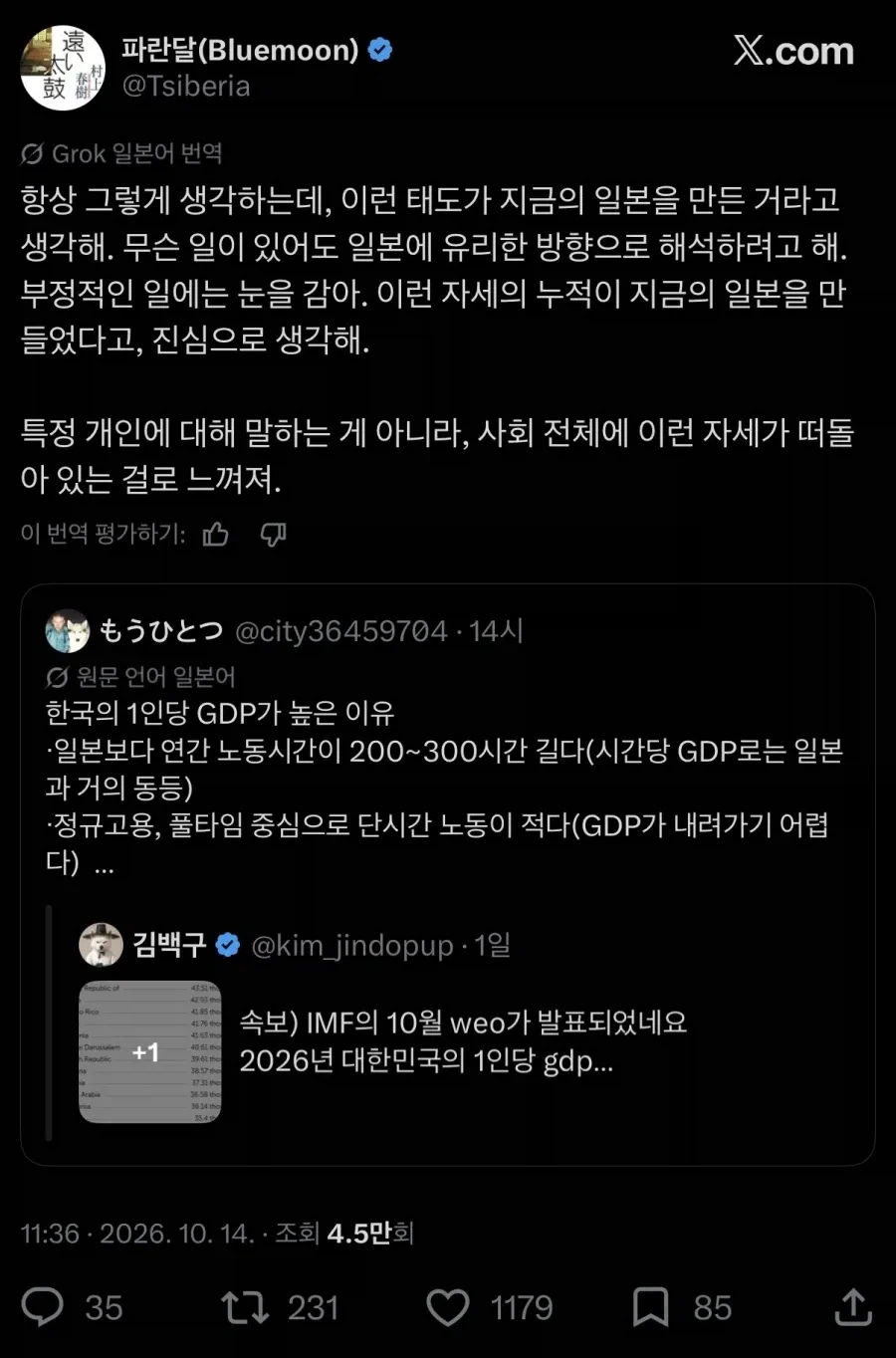 GDP 발표에 눈을 뜨기 시작한 일본인들