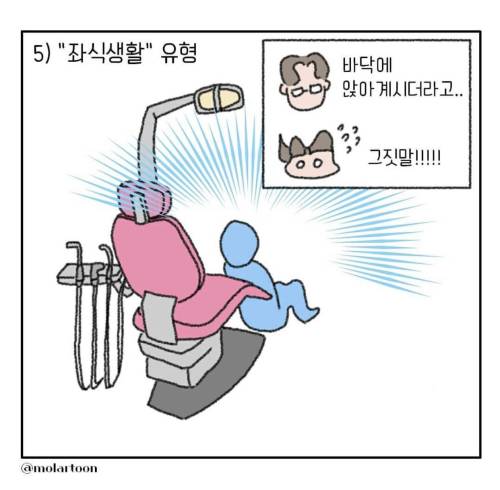 치과에서 “의자에 앉으세요”에 대한 반응
