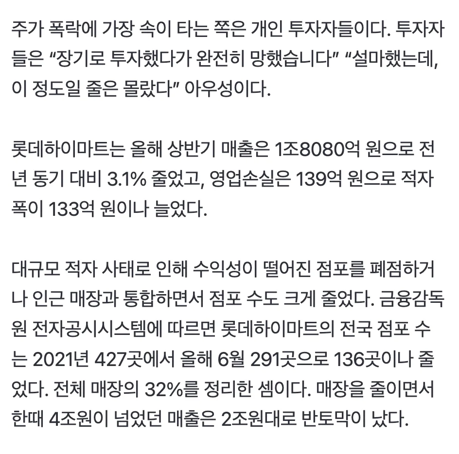 📉  “10만원→5천원, 완전 망했습니다” 압도적 1위 ‘국민 매장’ 충격적 추락…무슨 일이 (3)