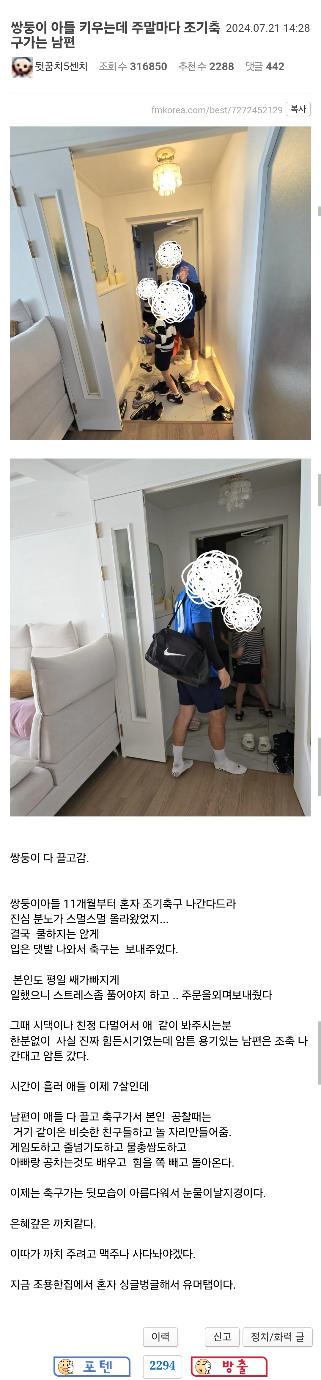 7년 장투에 성공한 쌍둥이 키우는 펨코녀