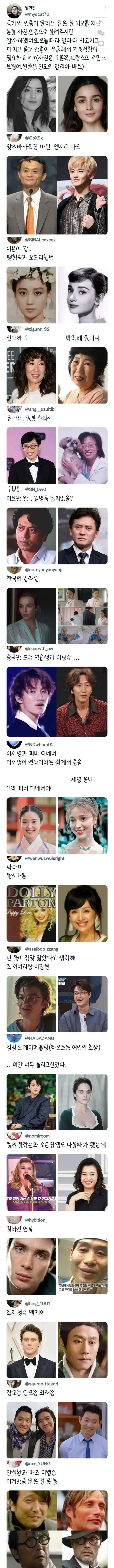 국가와 인종이 달라도 같은 결 외모