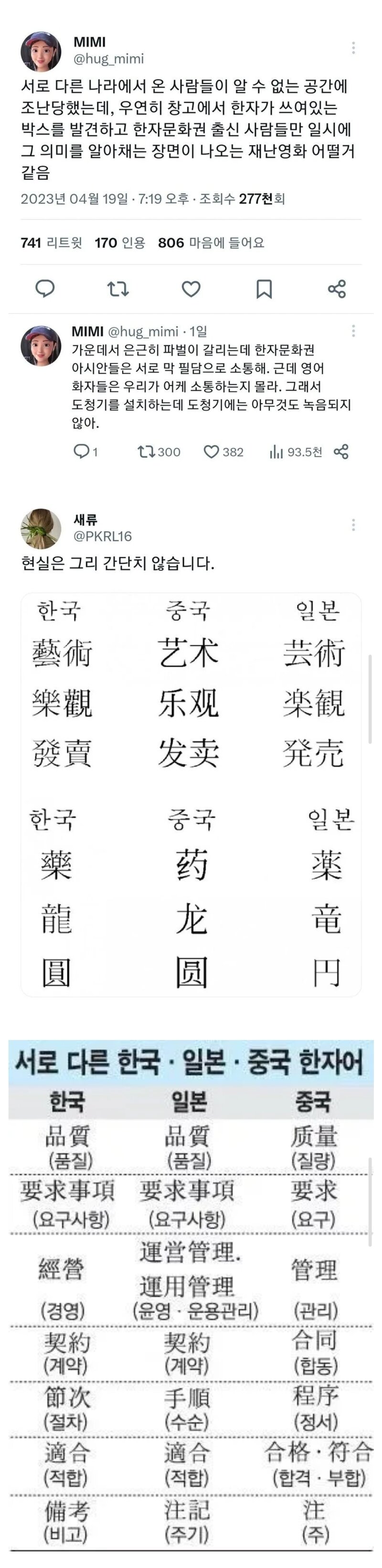 한자문화권에서 사실상 성립하기 힘든 스토리