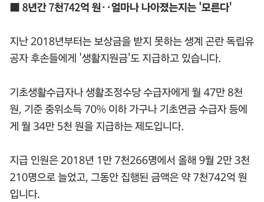 "독립운동 3대 망한다" 없앤다더니‥후손 형편은 '모른다' (4)