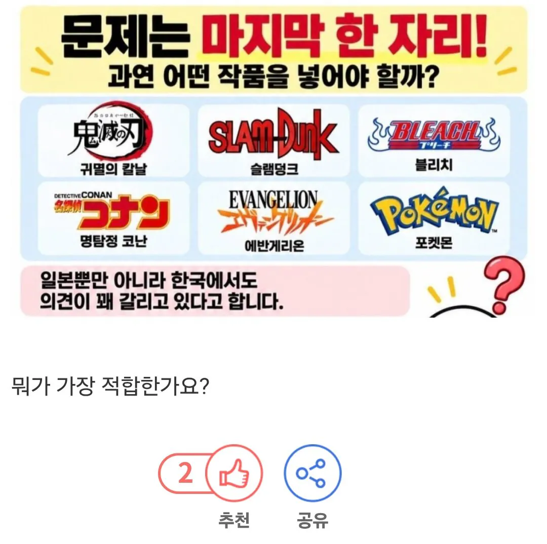 일본에서 논쟁중인 4대 애니메이션 ㄷㄷ