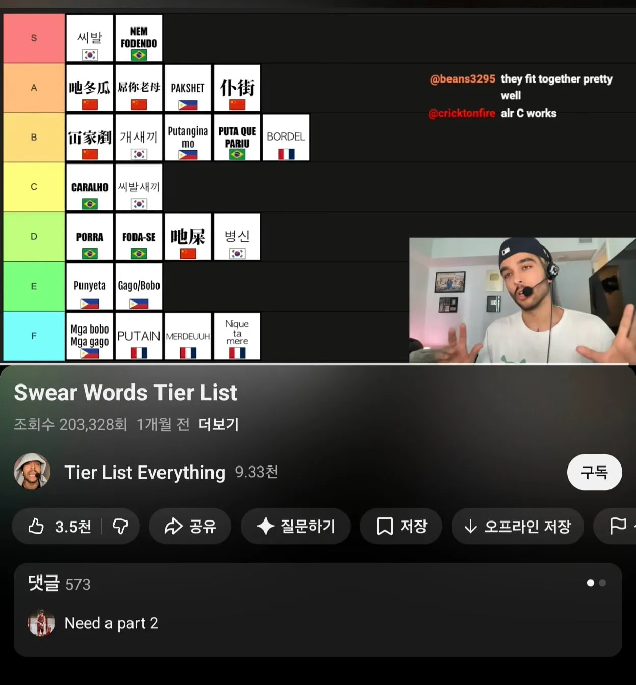 국뽕주의) 전세계 욕 티어리스트
