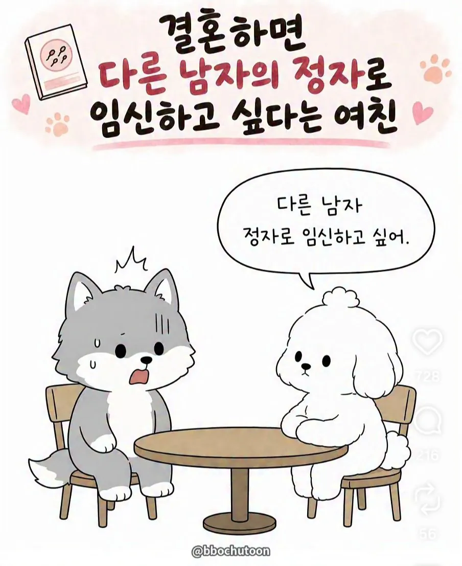 좋은 유전자를 가진 남자로 아이를 임신하고 싶다는 여친