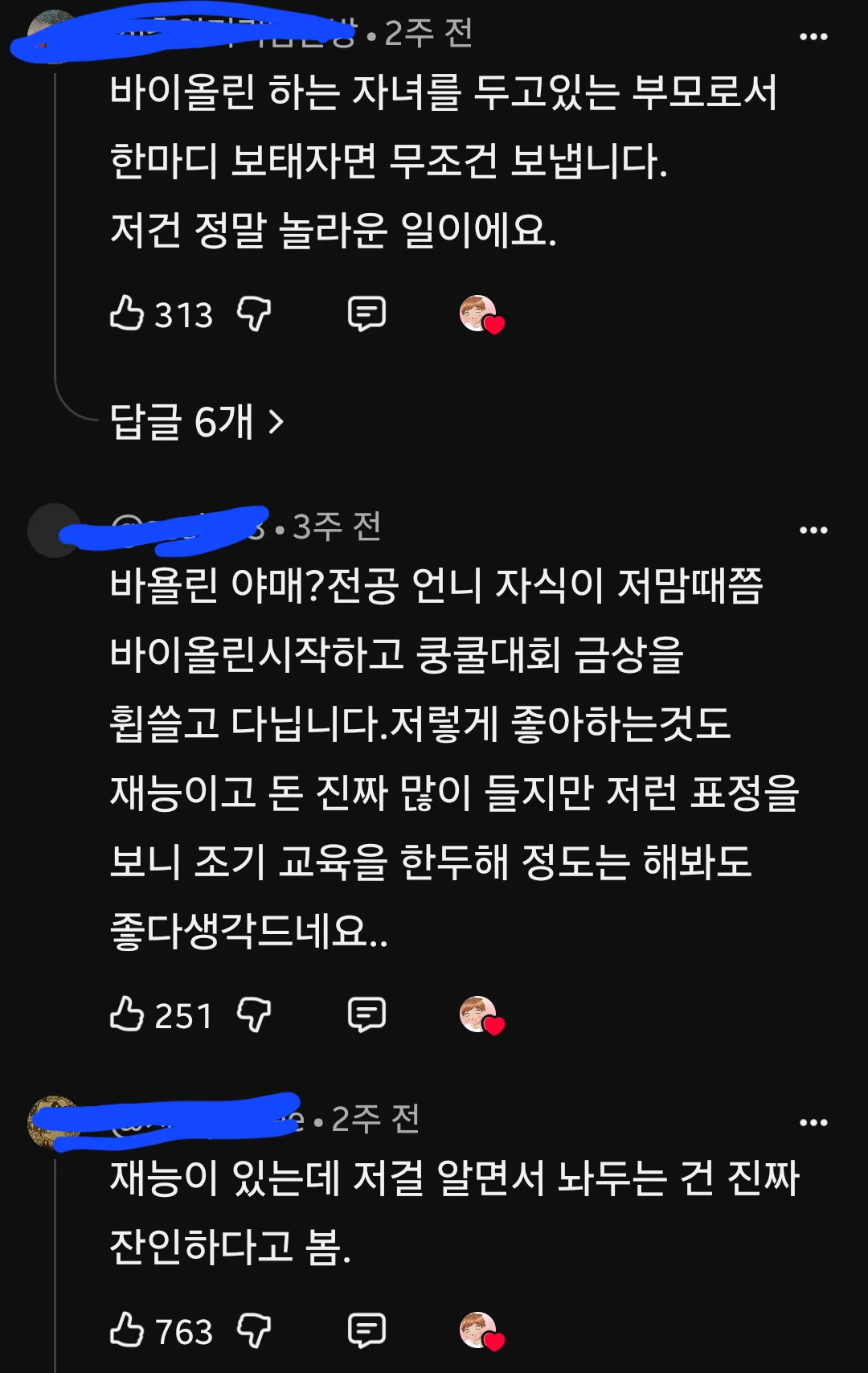34개월 아이 바이올린 영상에 클래식전공자들 댓글 러시 (2)