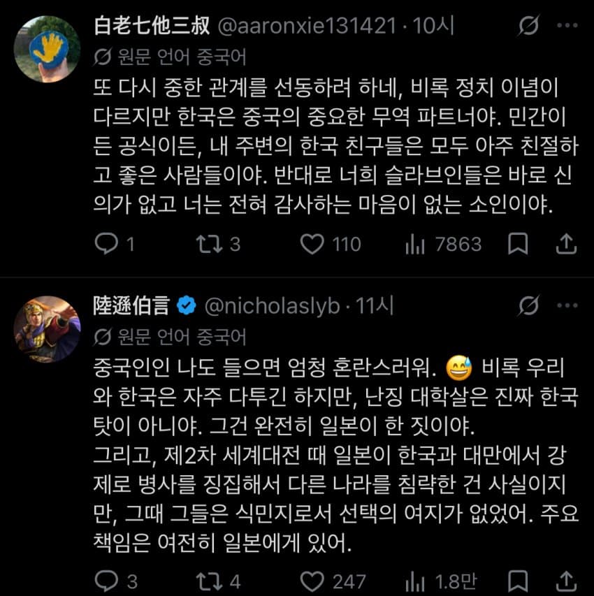 ?? : ”한국은 난징대학살에 대해 언제 사과할거야?“ (13)