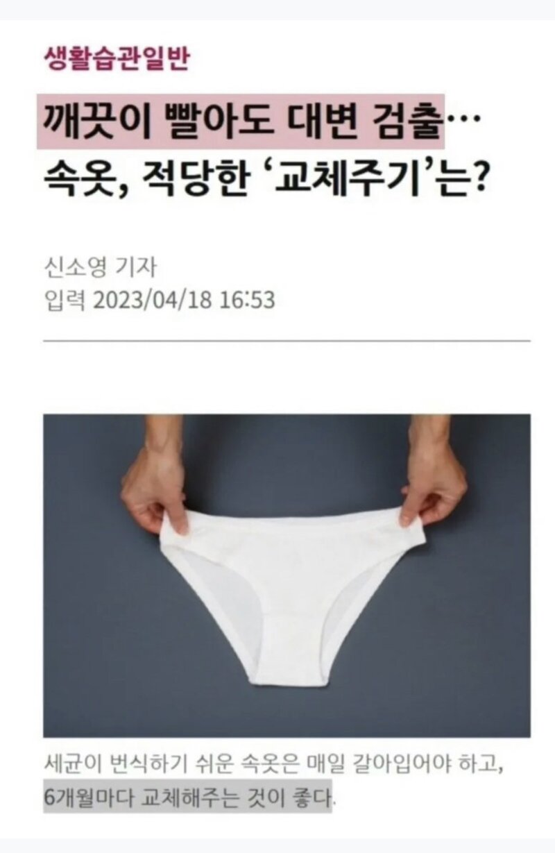 전문가들이 말하는 속옷 교체주기 (2)