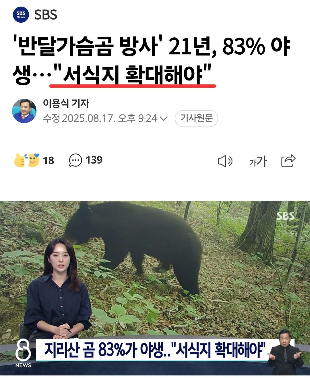 설악산에도 곰 풀어놓자는 전문가들 (10)