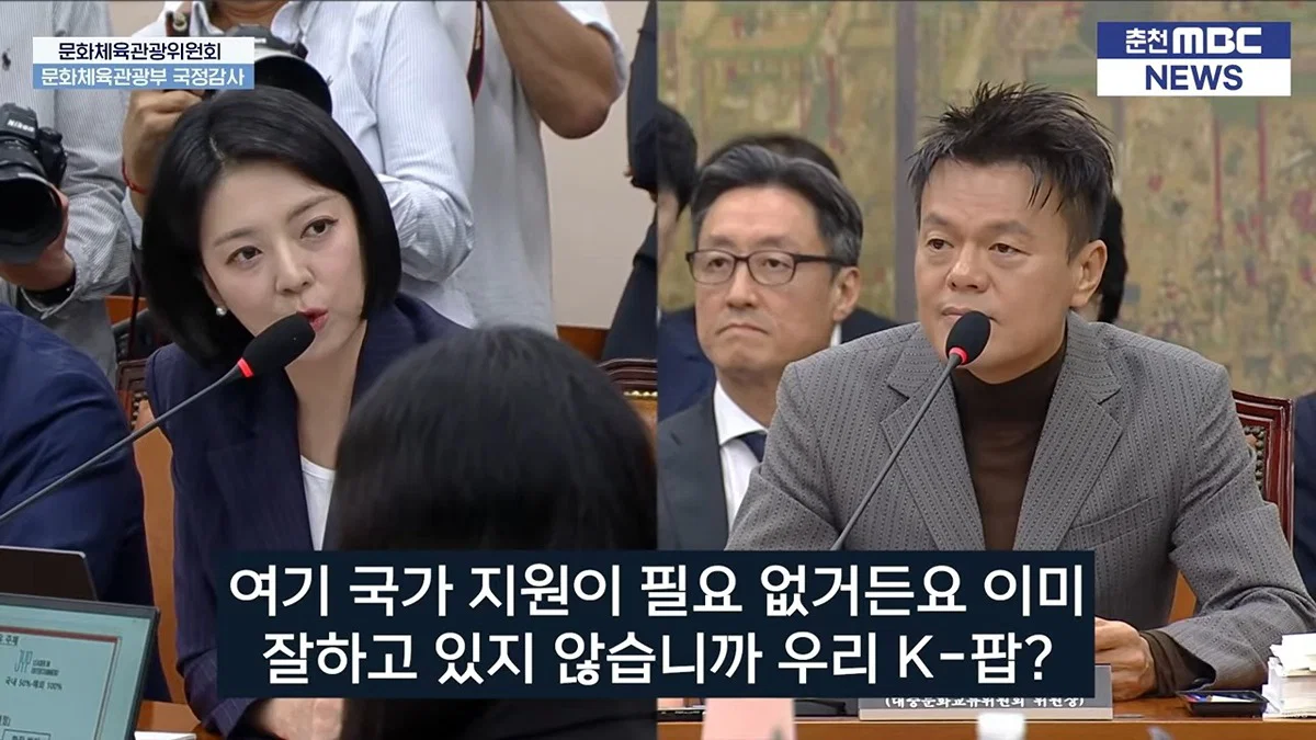 오늘 국감에 나와서 배현진 질문받는 박진영 (페노메논 관련) (11)
