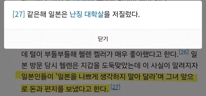 헬렌 켈러한테 나쁜 이미지가 박힐까봐 두려웠던 일본