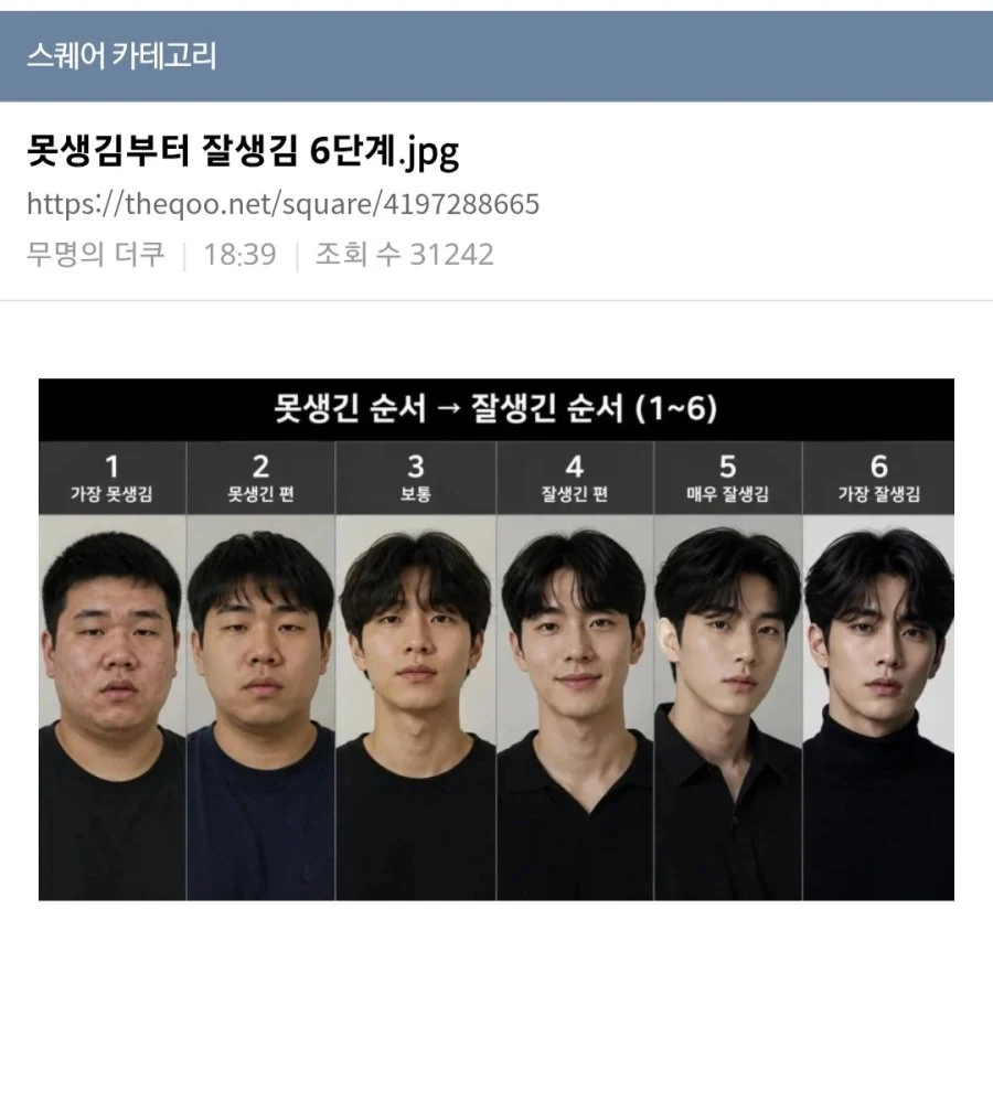여초에서 선정한 남자 외모 등급 정리