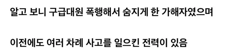 국민을 분노케 했던 여성 구급대원 폭행 사망 가해자.. (2)