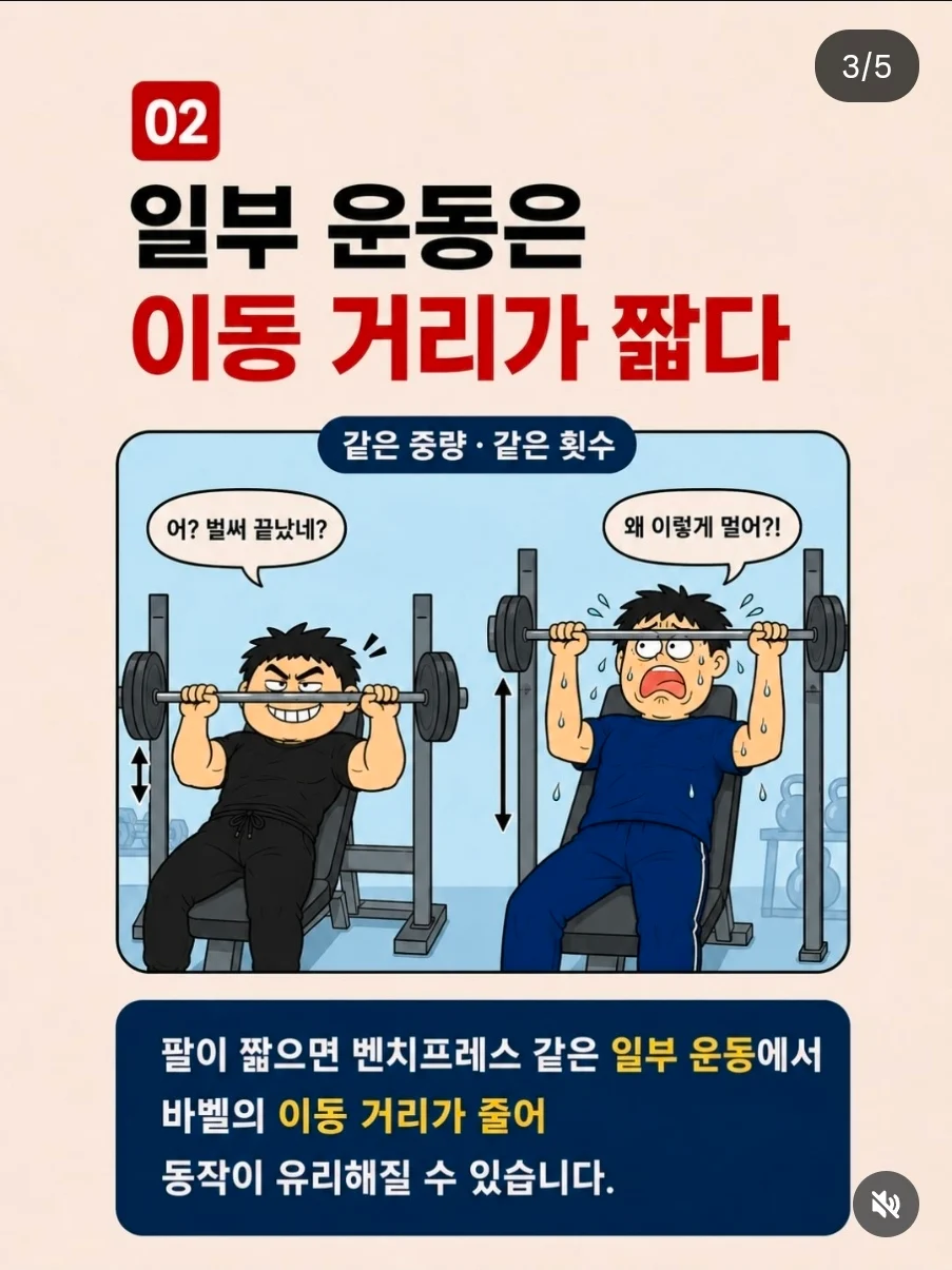 키가 작으면 헬스에 유리한 이유 (2)