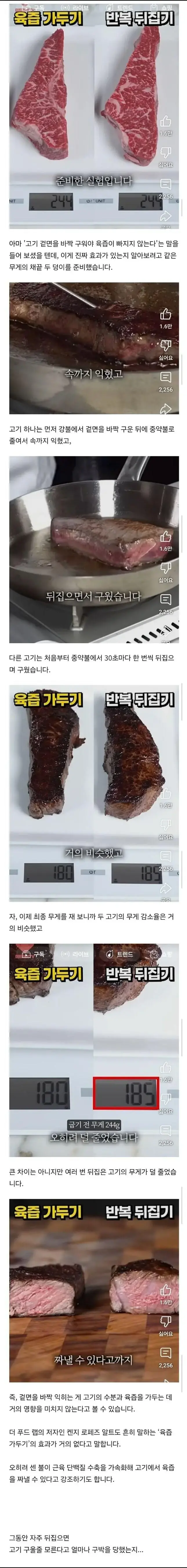 고기구울때 '육즙가두기'굽기의 진실