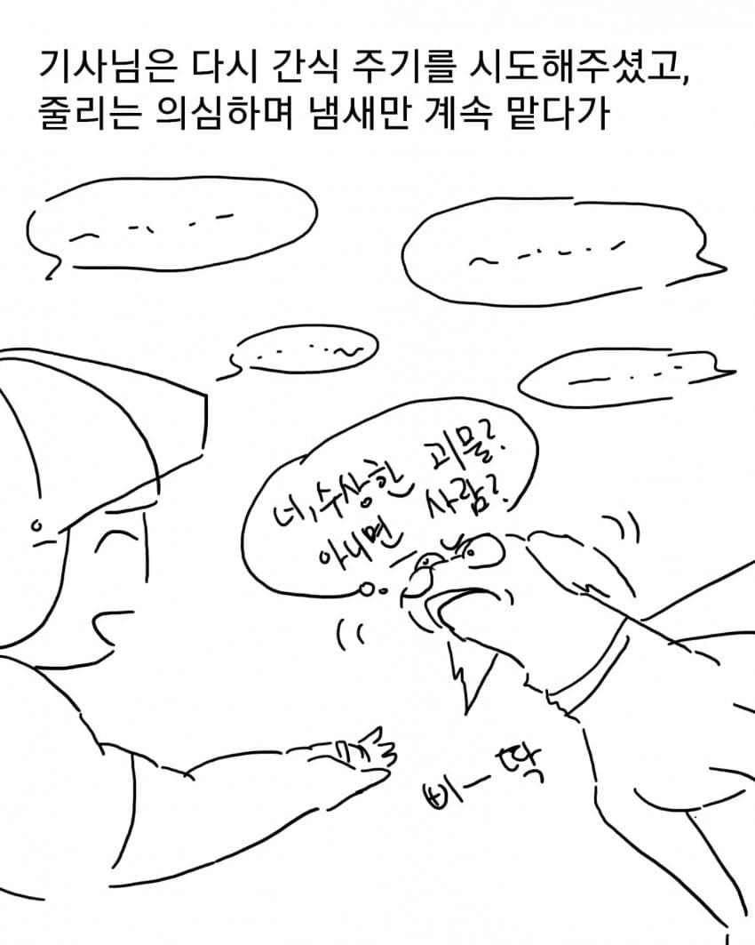 오토바이 무서워하는 강아지 교육하는 만화 (46)