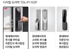 현대에이치티 푸시풀 무타공 지문인식 즉시잠김 디지털 도어락 TDL-P1102F 신한카드