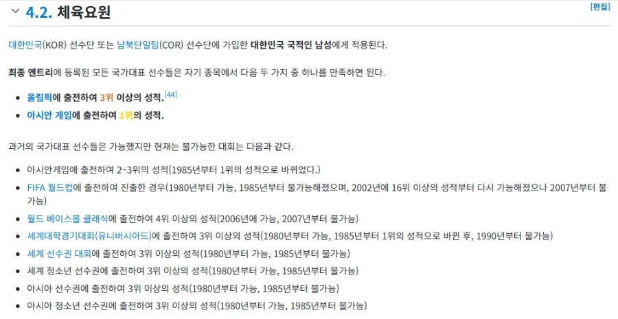아겜 병역혜택을 줄이기 힘든이유