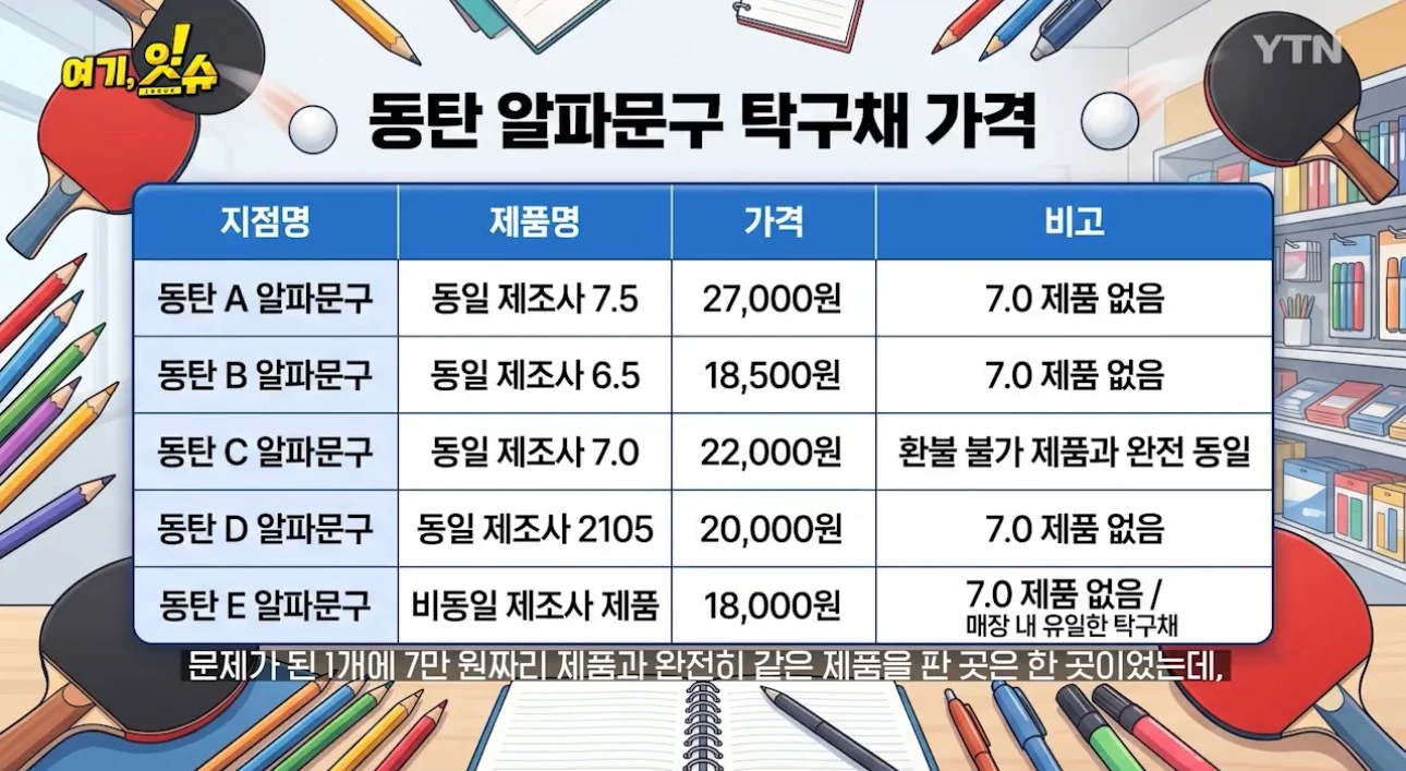 동탄 문구점에서 탁구채를 7만원에 판 이유 (3)