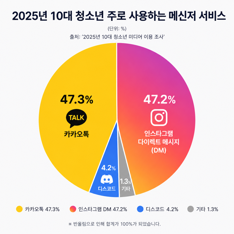 10대가 주로 사용하는 메신저 서비스