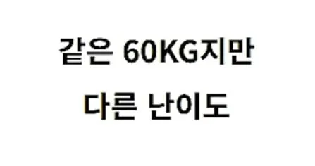 같은 60kg 다른 난이도